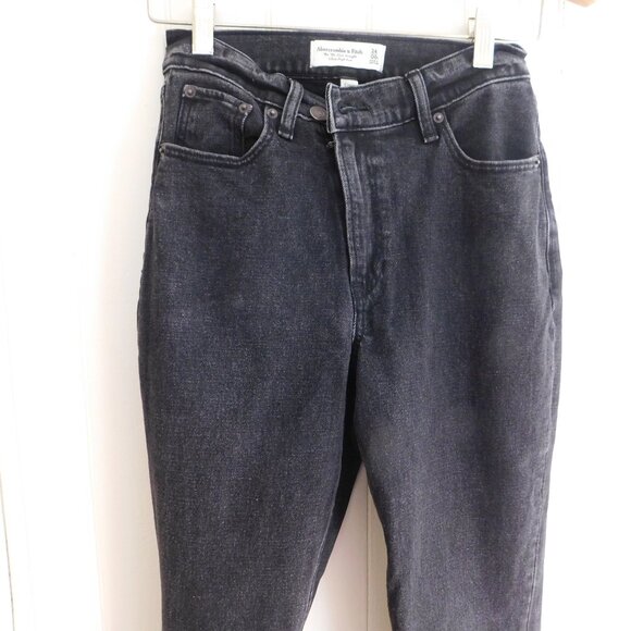🦌 Abercrombie & Fitch Curve Love The 90's Slim Straight Ultra High Rise Jeans - Picture 5 of 13